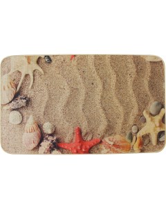 Коврик для ванной Пляж 45x75 см цвет песочный Аквалиния