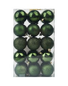 Набор елочных шаров o6 см пластик зеленый 30 шт Без бренда