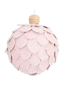 Елочный шар Лотос o8 см пластик розовый Без бренда