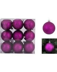 Набор елочных шаров o6 см пластик фиолетовый 18 шт Без бренда