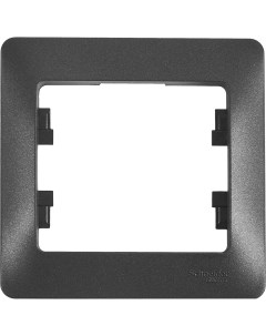 Рамка для розеток и выключателей Glossa 1 пост цвет антрацит Schneider electric