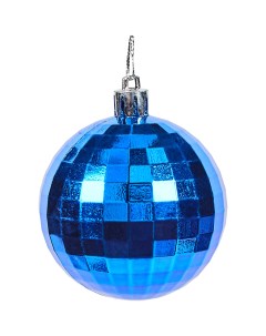 Елочный шар Диско шар o6 см пластик синий Без бренда