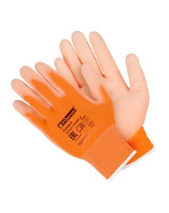Перчатки полиэстеровые размер 8 M цвет оранжевый Fiberon