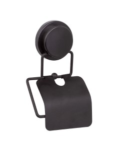 Держатель для туалетной бумаги Magic Black с крышкой цвет черный Fixsen