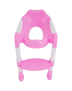 Сиденье для унитаза детское с лесенкой и ручками цвет розовый Без бренда