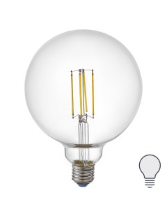 Лампа светодиодная филаментная шар 8 Вт Е27 прозрачная 1055 Лм холодный белый свет Volpe