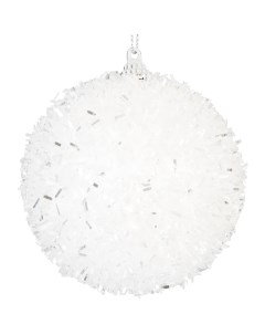Елочный шар Снежок o8 см пластик белый Без бренда