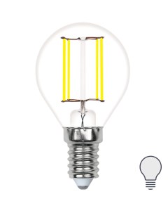 Лампа светодиодная E14 210 240 В 5 5 Вт шар малый прозрачная 500 лм нейтральный белый свет Volpe