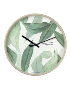 Часы настенные Зелёные листья o30 см Troykatime