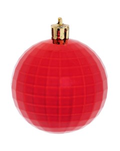 Елочный шар Диско шар o6 см пластик красный Без бренда
