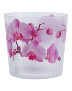 Кашпо для орхидей Деко o16 h15 5 см v2 4 л пластик белый розовый Idea