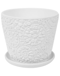 Горшок цветочный Камешки o17 5 h15 1 см v2 15 л керамика цвет белый Без бренда