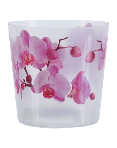 Кашпо для орхидей Деко o12 5 h12 5 см v1 2 л пластик белый розовый Idea