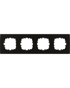 Рамка для розеток и выключателей Виктория плоская 4 поста цвет чёрный Lexman