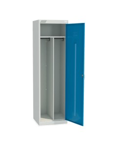 Шкаф распашной Шрэк 21 530 50x185x53 см металл цвет голубой Без бренда