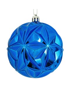 Елочный шар граненый o8 см пластик синий Без бренда