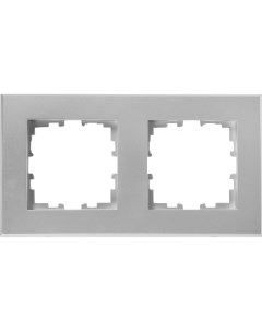 Рамка для розеток и выключателей Виктория плоская 2 поста цвет серебро Lexman