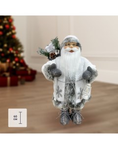 Фигура новогодняя Санта в белом 60см Без бренда