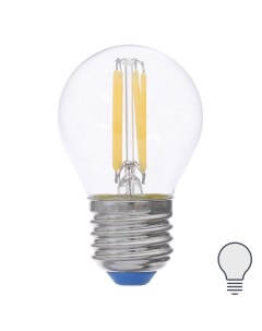 Лампа светодиодная филаментная Airdim форма шар E27 5 Вт 500 Лм свет холодный Uniel