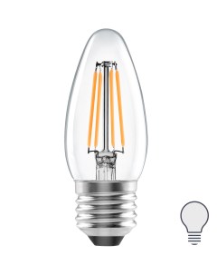 Лампа светодиодная E27 220 240 В 5 Вт свеча прозрачная 600 лм нейтральный белый свет Lexman