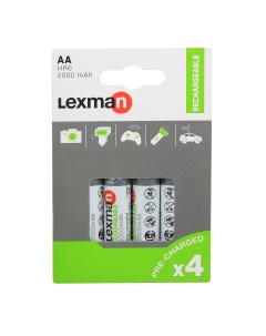 Аккумуляторные батарейки AА 4шт 2000mAh Lexman