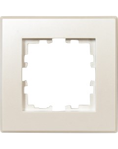 Рамка для розеток и выключателей Виктория плоская 1 пост цвет жемчужно белый матовый Lexman