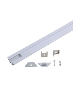 Профиль для светодиодной ленты алюминиевый 1 м накладной угловой под ленту 10 мм цвет белый Gauss