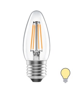 Лампа светодиодная E27 220 240 В 5 Вт свеча прозрачная 600 лм теплый белый свет Lexman