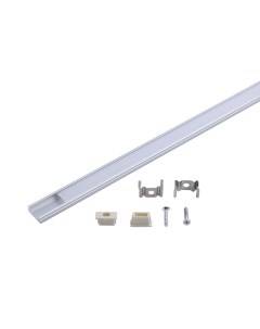 Профиль для светодиодной ленты алюминиевый 1 м накладной прямой под ленту 10 мм цвет белый Gauss