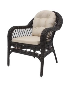 Садовое кресло с подушкой Viktoria65x65x120 см искусственный ротанг коричневый Без бренда