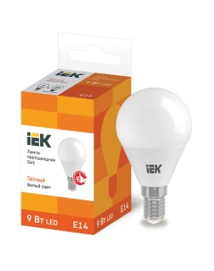 Лампа светодиодная E14 175 250 В 9 Вт шар матовая 810 лм теплый белый свет Iek