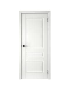 Дверь межкомнатная глухая с замком и петлями в комплекте Скин 1 90x200 эмаль цвет белый Без бренда