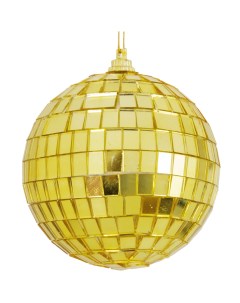 Елочный шар Диско шар o8 см пластик золотой Без бренда