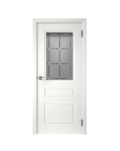 Дверь межкомнатная остеклённая с замком и петлями в комплекте Скин 1 80x200 см МДФ цвет белый Без бренда