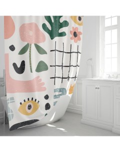 Штора для ванной Summer 180x200 см полиэстер цвет белый Fixsen