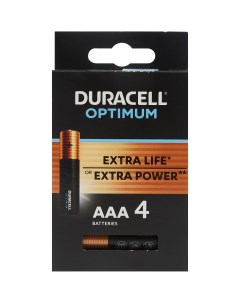 Батарейка Optimum AAA LR03 алкалиновая 4 шт Duracell