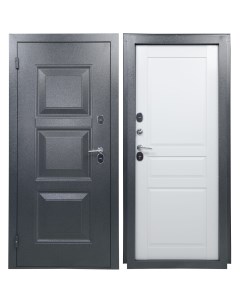 Дверь входная металлическая 3Ф 205x88 см левая серый Без бренда