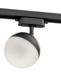 Трековый светильник спот поворотный Artline шар 100x100x75мм под лампу GX53 до 4м пластик чёрный Ritter