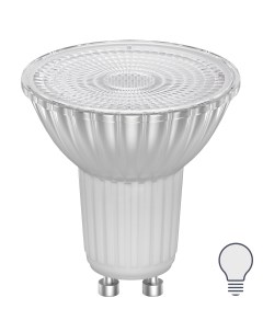 Лампа светодиодная GU10 220 240 В 5 5 Вт прозрачная 500 лм нейтральный белый свет Lexman