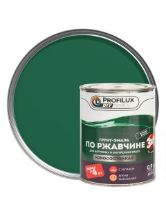 Грунт эмаль по ржавчине 3 в 1 гладкая цвет зелёный 0 9 кг Profilux