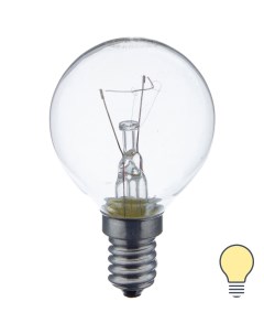 Лампа накаливания шар E14 40 Вт прозрачная свет тёплый белый Osram
