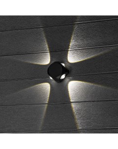 Светильник настенный светодиодный уличный Nuovo 24789 4 IP54 цвет черный Duwi