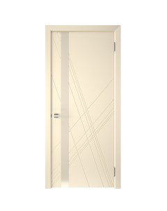 Дверь межкомнатная остекленная с замком и петлями в комплекте Графика Х 90x200 см эмаль цвет бежевый Без бренда