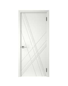 Дверь межкомнатная глухая с замком и петлями в комплекте Графика Х 60x200 см эмаль цвет белый Без бренда