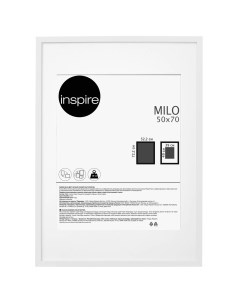 Рамка Milo 50x70 см цвет белый Inspire