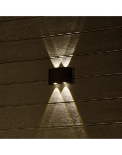 Светильник настенный светодиодный уличный Nuovo 24770 2 IP54 цвет черный Duwi