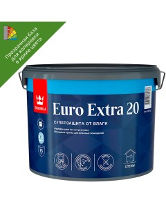 Краска для стен и потолков Euro Extra матовая прозрачная база С 9 л Tikkurila