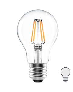 Лампа светодиодная E27 220 240 В 6 Вт груша прозрачная 800 лм нейтральный белый свет Lexman