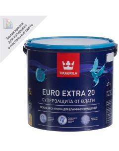 Краска для стен и потолков Euro Extra матовая цвет белый база А 2 7 л Tikkurila