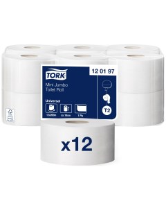 Туалетная бумага в мини рулонах T2 200 м 12 рулонов Tork